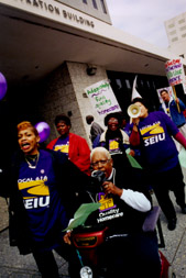 Home care workers picket for union recognition